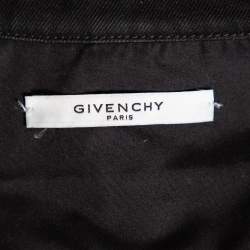 Pre Owned Givenchy Black Denim Logo Embroidered Button Front Jacket M