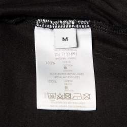 Pre Owned Givenchy Black Floral Printed Cotton Metal 17 Detail Crewneck T-Shirt M