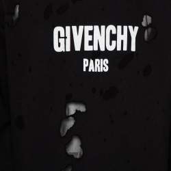 مملوكة مسبقًا Givenchy Black Cotton Distressed Hoodie XXL