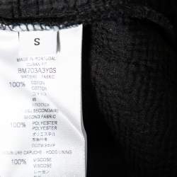 مملوكة مسبقًا سويت شيرت جيفنشي نمط ممزق غطاء رأس قطن مطبوع شعار الماركة أسود مقاس صغير (سمول)