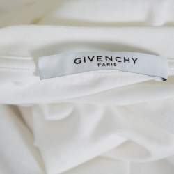 مملوكة مسبقًا Givenchy White Distressed Logo Print Cotton T-Shirt XL