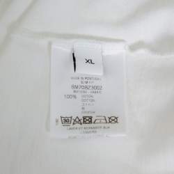 مملوكة مسبقًا Givenchy White Distressed Logo Print Cotton T-Shirt XL