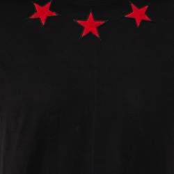 Pre Owned Givenchy Black Cotton Star Applique Detail Crewneck T-Shirt M
