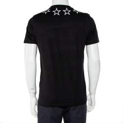 مملوكة مسبقًا Givenchy Black Star Print Cotton Crewneck T-Shirt S