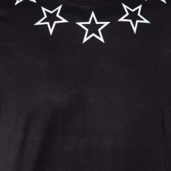 مملوكة مسبقًا Givenchy Black Star Print Cotton Crewneck T-Shirt S