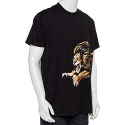 مملوكة مسبقًا Givenchy Black Lion Printed  Signature Cotton Oversized T-Shirt S