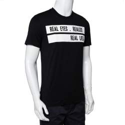 مملوكة مسبقًا Givenchy Black Cotton Realize Crew Neck T-Shirt S