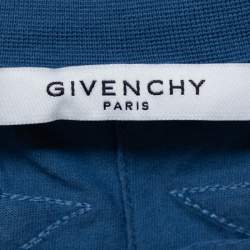 Pre Owned Givenchy Blue Cotton Star Patch Crewneck T-Shirt S