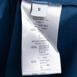 Pre Owned Givenchy Blue Cotton Star Patch Crewneck T-Shirt S