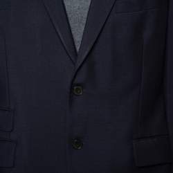 Pre Owned Givenchy Navy Blue Wool & Mohair Suit 3XL