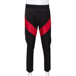 Pre Owned Givenchy Black Wool Contrast Trim Detail Track Pants XS