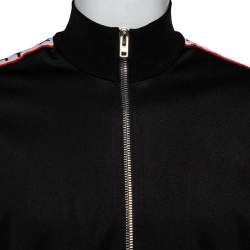 Pre Owned Givenchy Black Jersey Logo Tape Detail Track Jacket M