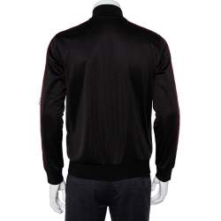 Pre Owned Givenchy Black Jersey Logo Tape Detail Track Jacket M