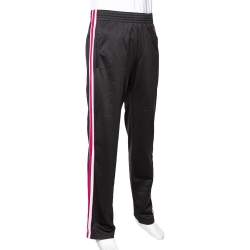 Pre Owned Givenchy Black Jersey Side Stripe Band Detail Track Pants L