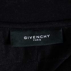 مملوكة مسبقًا Givenchy Black Jacquard Knit Logo Detail Polo T-Shirt M