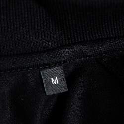 مملوكة مسبقًا Givenchy Black Jacquard Knit Logo Detail Polo T-Shirt M