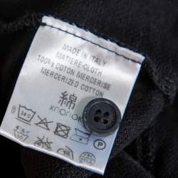 مملوكة مسبقًا Givenchy Black Jacquard Knit Logo Detail Polo T-Shirt M
