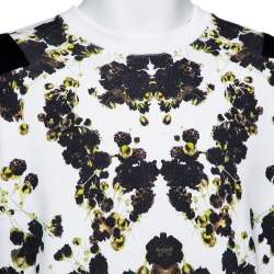 Pre Owned سويتشيرت جيفنشي رقبة مستديرة كبير قطن طباعة زهور أبيض مقاس صغير