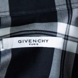 Givenchy Black Plaided Cotton Contrast Paneled Button Front Shirt M