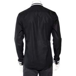 Pre Owned قميص جيفنشي قطن أسود مزين متباين أزرار أمامية مقاس وسط (ميديوم)