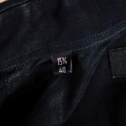 Pre Owned قميص جيفنشي قطن أسود مزين متباين أزرار أمامية مقاس وسط (ميديوم)