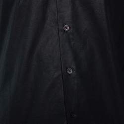 Pre Owned قميص جيفنشي قطن أسود مزين متباين أزرار أمامية مقاس وسط (ميديوم)