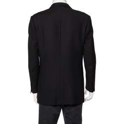 Pre Owned جاكيت بليزر جيفنشي فينتدج صوف أزرق ميدنايت بأزرار أمامية مقاس كبير - لارج