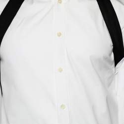 مملوكة مسبقًا قميص جيفنشي قطن أبيض حافة متباينة أزرار أمامية مقاس صغير (سمول)