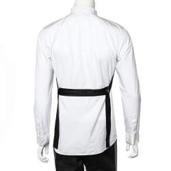 مملوكة مسبقًا قميص جيفنشي قطن أبيض حافة متباينة أزرار أمامية مقاس صغير (سمول)