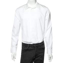 Givenchy White Embroidered Cotton Button Front Shirt XL