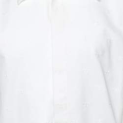 Givenchy White Embroidered Cotton Button Front Shirt XL
