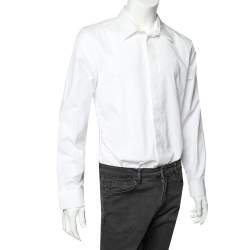Givenchy White Embroidered Cotton Button Front Shirt XL