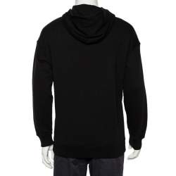 Pre Owned Givenchy Black Cotton Logo Printed Hoodie S
