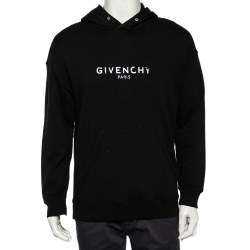 Givenchy Black Cotton Logo Printed Hoodie S Givenchy TLC