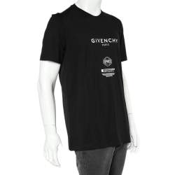 Pre Owned Givenchy Black Logo Printed Cotton Crewneck T-Shirt XL