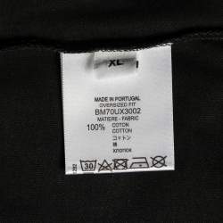 Pre Owned Givenchy Black Logo Printed Cotton Crewneck T-Shirt XL