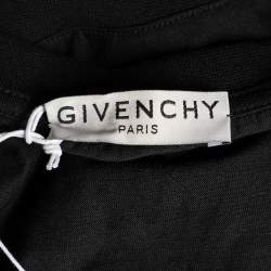 Pre Owned Givenchy Black Logo Printed Cotton Crewneck T-Shirt XL