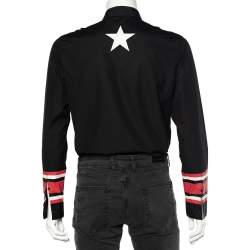 مملوكة مسبقًا Givenchy Black Cotton Iconic Stars and Stripes  Button Front Shirt L