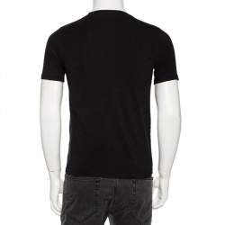 Pre Owned تي شيرت جيفنشي قطن جيرسيه طباعة روتويللر أسود رقبة مستديرة مقاس صغير - سمول 