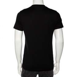 مملوكة مسبقًا Givenchy Black Cotton Distressed Logo Print Round Neck T-Shirt S 