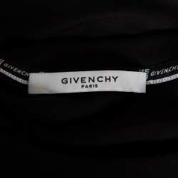 مملوكة مسبقًا Givenchy Black Cotton Distressed Logo Print Round Neck T-Shirt S 