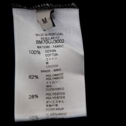 مملوكة مسبقًا Givenchy Black Cotton Logo Tape Detail Short Sleeve T-Shirt M