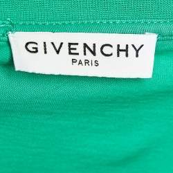 Givenchy Green Cotton Contrast Logo Tape Detail Regular Fit T-Shirt M
