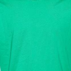 Givenchy Green Cotton Contrast Logo Tape Detail Regular Fit T-Shirt M