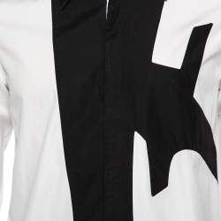 Pre Owned Givenchy White & Black Cotton Button Front Shirt M