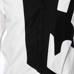 Pre Owned Givenchy White & Black Cotton Button Front Shirt M