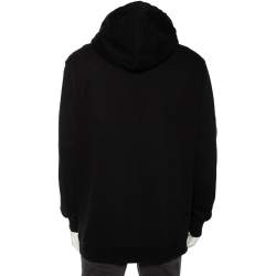 مملوكة مسبقًا سويتشيرت جيفنشي هودد أبليك شعار قطن ممزق أسود مقاس كبير جداً