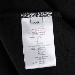 Pre Owned Givenchy Black Distressed Cotton & Mesh Inset Logo Printed Hooded Sweatshirt XXL