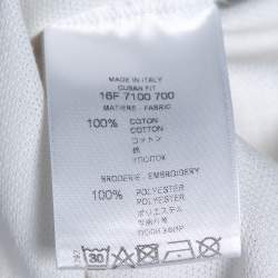 Pre Owned Givenchy White Cotton Pique Star Applique Detailed Polo T-Shirt S