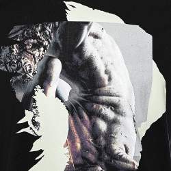 Pre Owned تي شيرت جيفنشي قطن مطبوع أسود أكمام قصيرة رقبة مستديرة مقاس وسط (ميديوم)